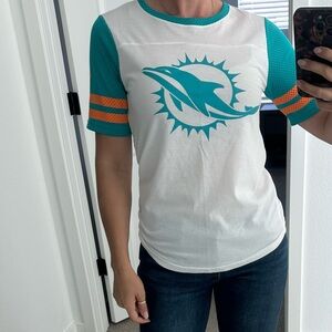 Nike White and Teal Miami dolphins tshirt